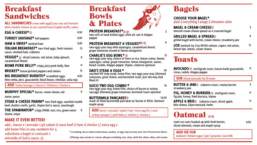 GoCo Dough digital menu board design